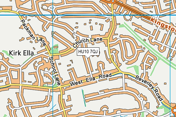 HU10 7QJ map - OS VectorMap District (Ordnance Survey)