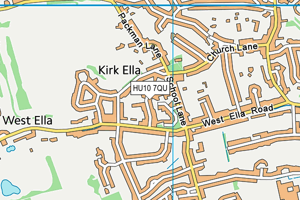 HU10 7QU map - OS VectorMap District (Ordnance Survey)