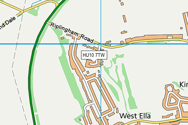 HU10 7TW map - OS VectorMap District (Ordnance Survey) HU10 7TW map - OS VectorMap District (Ordnance Survey)