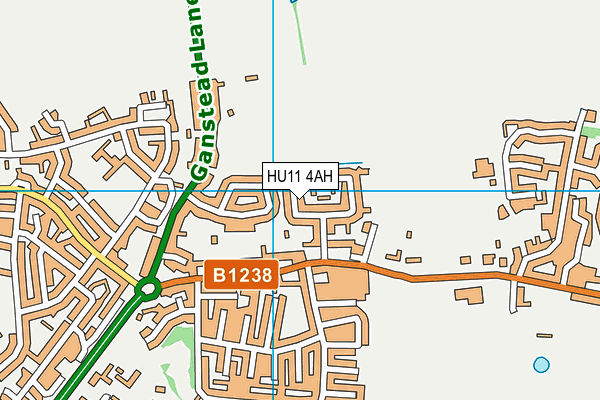 HU11 4AH map - OS VectorMap District (Ordnance Survey)