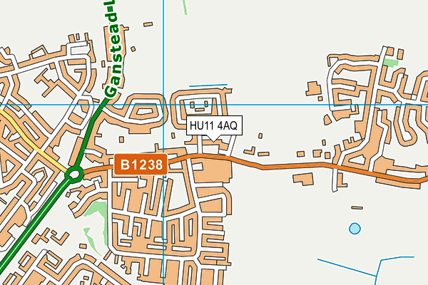 HU11 4AQ map - OS VectorMap District (Ordnance Survey)