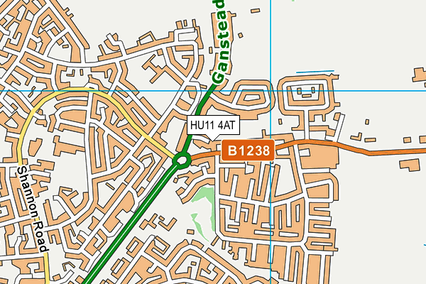 HU11 4AT map - OS VectorMap District (Ordnance Survey) HU11 4AT map - OS VectorMap District (Ordnance Survey)