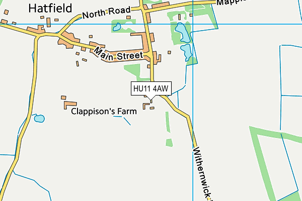 HU11 4AW map - OS VectorMap District (Ordnance Survey) HU11 4AW map - OS VectorMap District (Ordnance Survey)