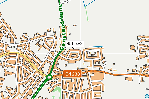 HU11 4AX map - OS VectorMap District (Ordnance Survey) HU11 4AX map - OS VectorMap District (Ordnance Survey)