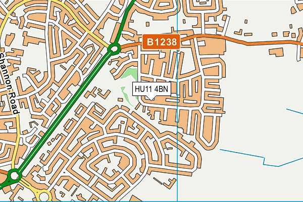 HU11 4BN map - OS VectorMap District (Ordnance Survey) HU11 4BN map - OS VectorMap District (Ordnance Survey)