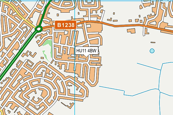 HU11 4BW map - OS VectorMap District (Ordnance Survey) HU11 4BW map - OS VectorMap District (Ordnance Survey)
