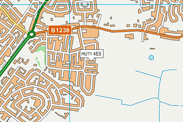 HU11 4ES map - OS VectorMap District (Ordnance Survey) HU11 4ES map - OS VectorMap District (Ordnance Survey)