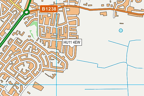 HU11 4EW map - OS VectorMap District (Ordnance Survey) HU11 4EW map - OS VectorMap District (Ordnance Survey)