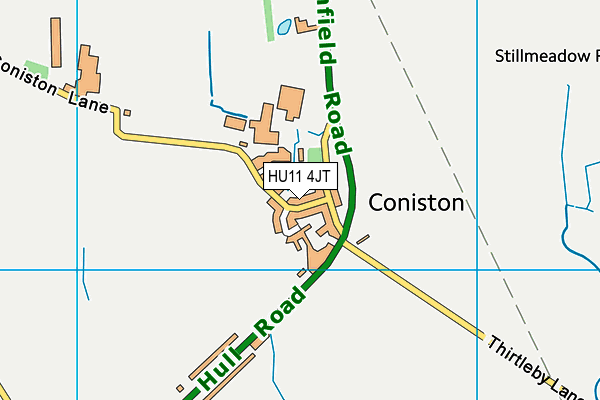 HU11 4JT map - OS VectorMap District (Ordnance Survey)