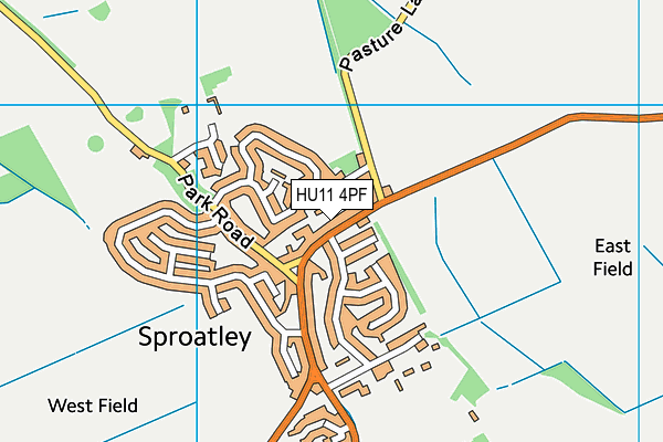 HU11 4PF map - OS VectorMap District (Ordnance Survey)