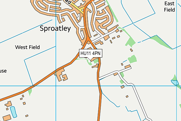 HU11 4PN map - OS VectorMap District (Ordnance Survey)