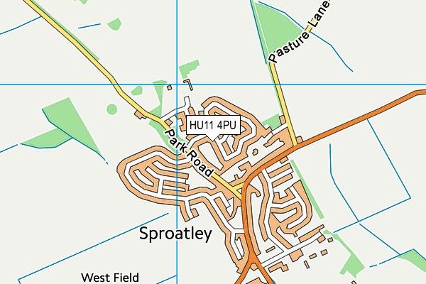 HU11 4PU map - OS VectorMap District (Ordnance Survey)