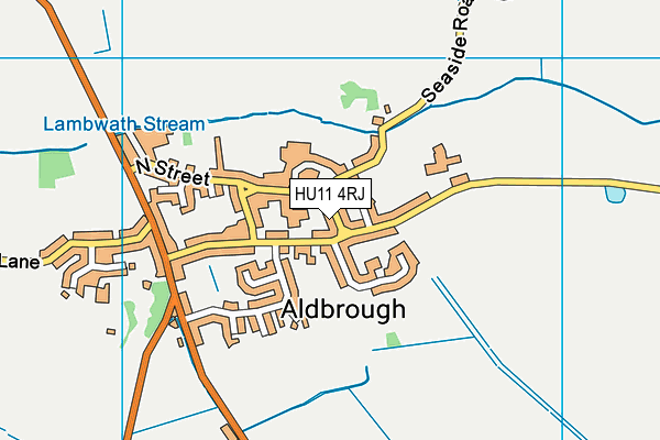 HU11 4RJ map - OS VectorMap District (Ordnance Survey)