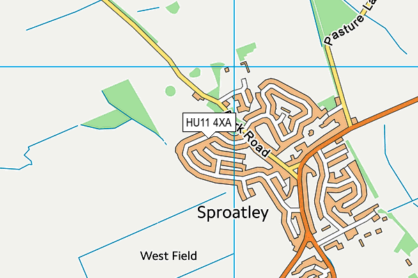 HU11 4XA map - OS VectorMap District (Ordnance Survey)