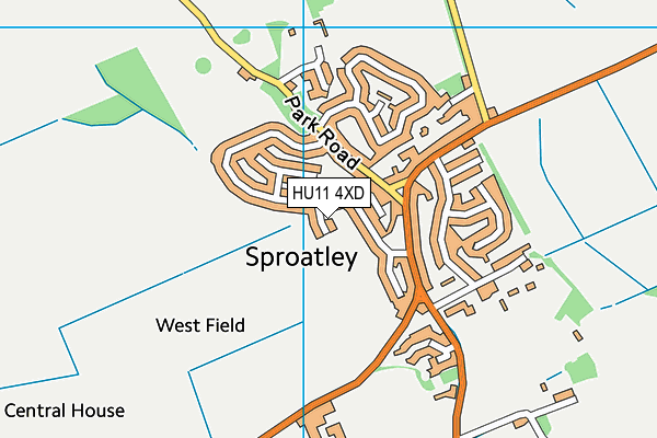 HU11 4XD map - OS VectorMap District (Ordnance Survey)