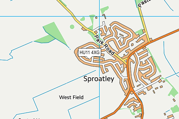 HU11 4XG map - OS VectorMap District (Ordnance Survey)