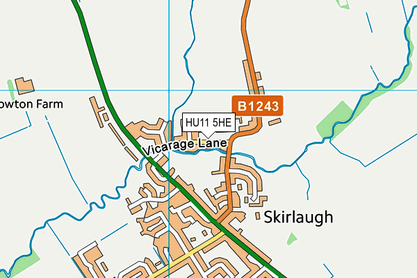 HU11 5HE map - OS VectorMap District (Ordnance Survey)