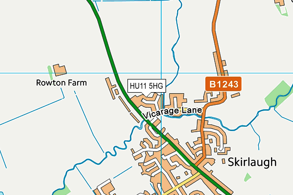 HU11 5HG map - OS VectorMap District (Ordnance Survey)