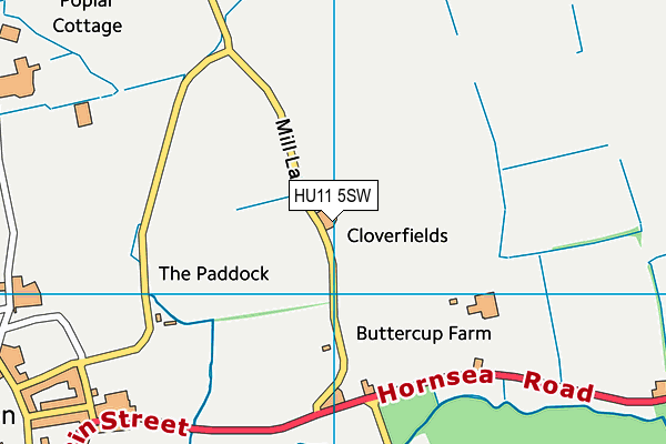HU11 5SW map - OS VectorMap District (Ordnance Survey) HU11 5SW map - OS VectorMap District (Ordnance Survey)
