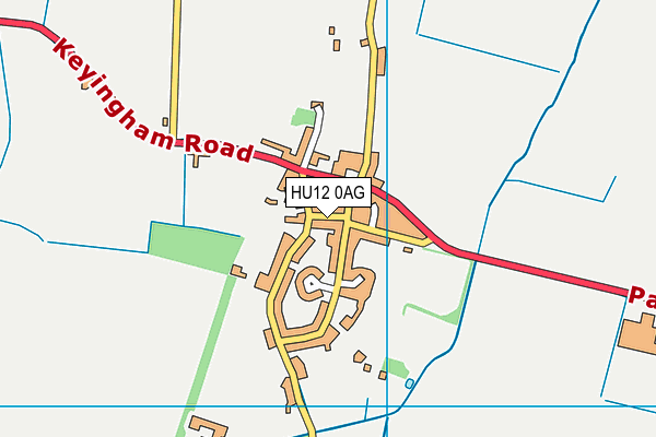 HU12 0AG map - OS VectorMap District (Ordnance Survey)