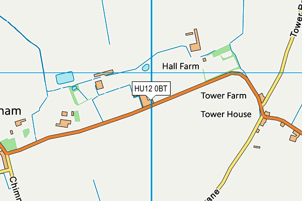 HU12 0BT map - OS VectorMap District (Ordnance Survey)