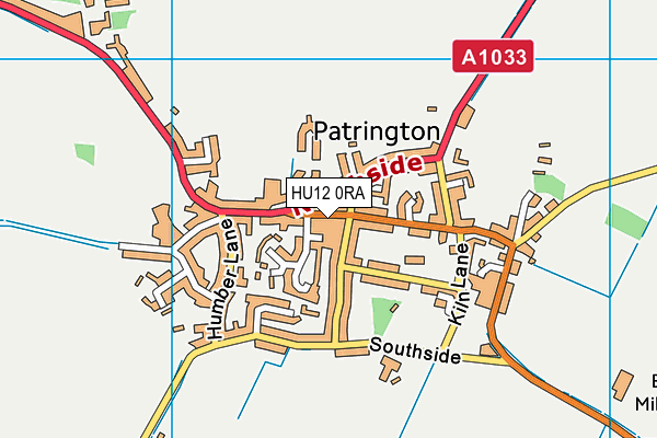 HU12 0RA map - OS VectorMap District (Ordnance Survey)