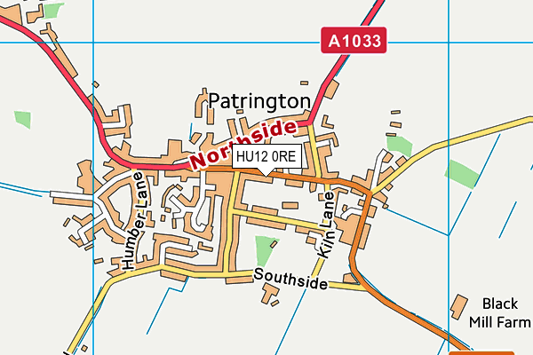 HU12 0RE map - OS VectorMap District (Ordnance Survey)