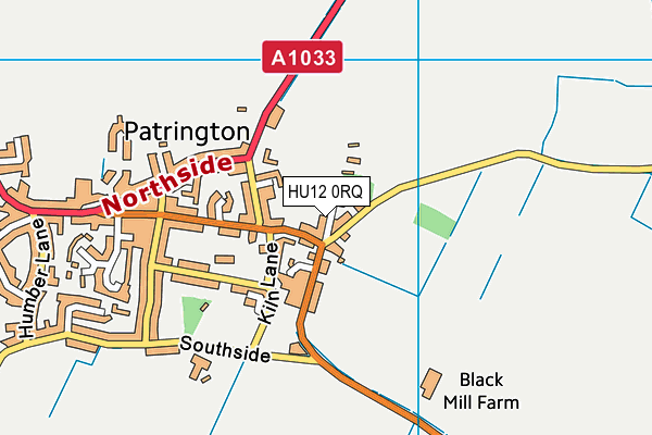 HU12 0RQ map - OS VectorMap District (Ordnance Survey)