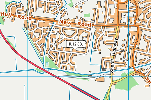 HU12 8BJ map - OS VectorMap District (Ordnance Survey)