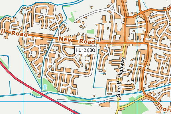 HU12 8BQ map - OS VectorMap District (Ordnance Survey)