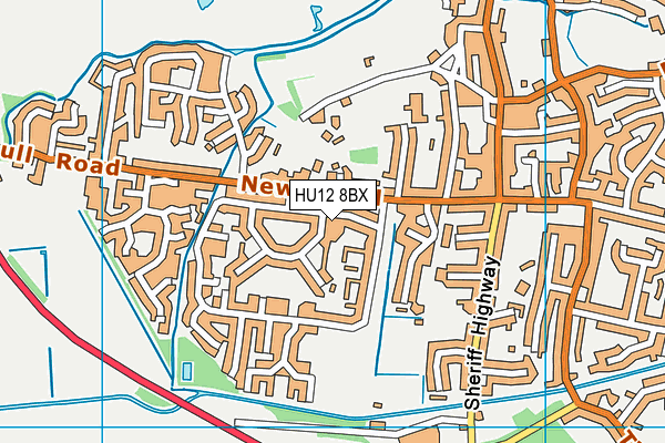 HU12 8BX map - OS VectorMap District (Ordnance Survey) HU12 8BX map - OS VectorMap District (Ordnance Survey)