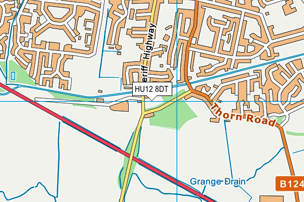 HU12 8DT map - OS VectorMap District (Ordnance Survey)