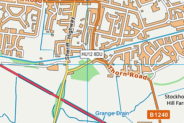 HU12 8DU map - OS VectorMap District (Ordnance Survey)
