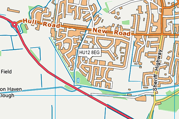 HU12 8EG map - OS VectorMap District (Ordnance Survey)