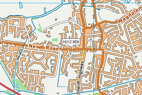 HU12 8EN map - OS VectorMap District (Ordnance Survey) HU12 8EN map - OS VectorMap District (Ordnance Survey)