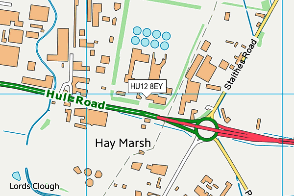 HU12 8EY map - OS VectorMap District (Ordnance Survey)