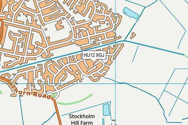 HU12 8GJ map - OS VectorMap District (Ordnance Survey)