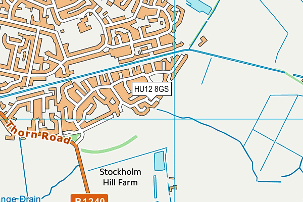 HU12 8GS map - OS VectorMap District (Ordnance Survey)