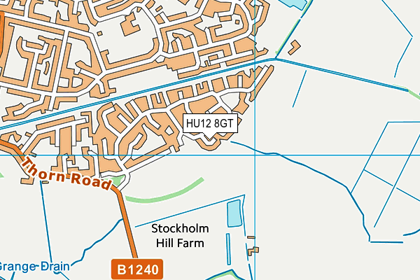 HU12 8GT map - OS VectorMap District (Ordnance Survey)