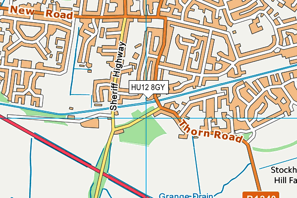 HU12 8GY map - OS VectorMap District (Ordnance Survey)