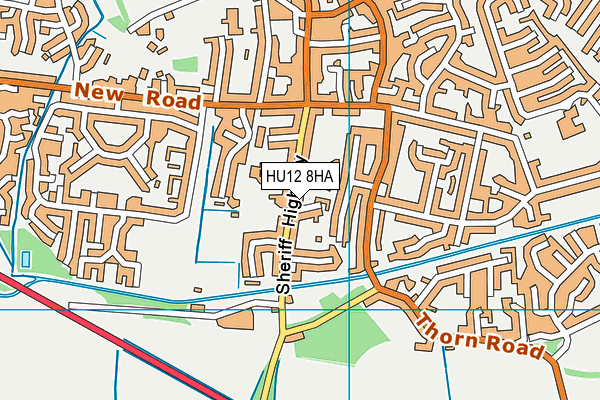 HU12 8HA map - OS VectorMap District (Ordnance Survey)