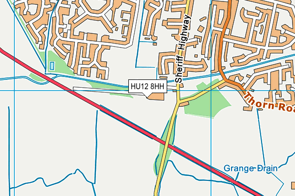 HU12 8HH map - OS VectorMap District (Ordnance Survey)
