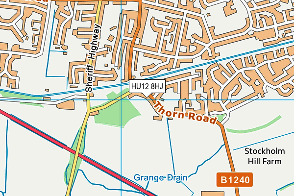 HU12 8HJ map - OS VectorMap District (Ordnance Survey)