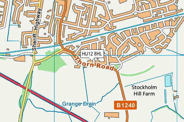 HU12 8HL map - OS VectorMap District (Ordnance Survey)