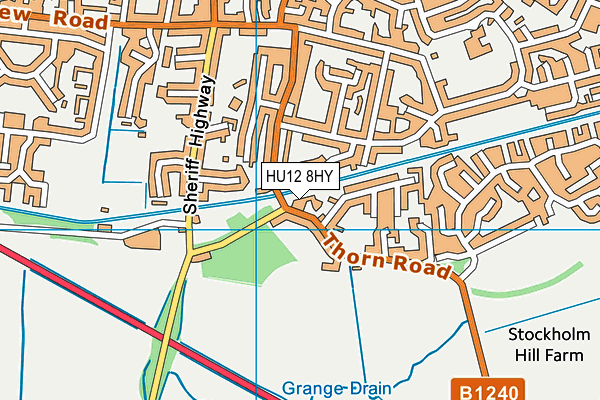 HU12 8HY map - OS VectorMap District (Ordnance Survey)
