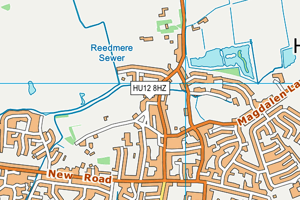 HU12 8HZ map - OS VectorMap District (Ordnance Survey)