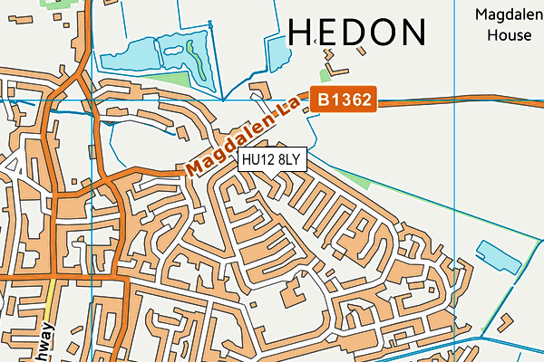 HU12 8LY map - OS VectorMap District (Ordnance Survey)