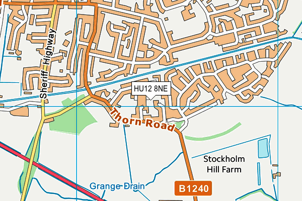 HU12 8NE map - OS VectorMap District (Ordnance Survey)