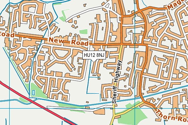 HU12 8NJ map - OS VectorMap District (Ordnance Survey)