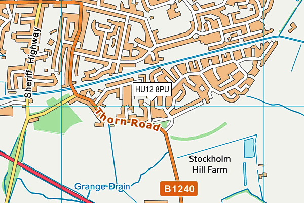 HU12 8PU map - OS VectorMap District (Ordnance Survey)
